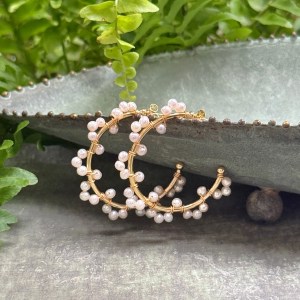 Freshwater Pearl Swirl Midi Hoop