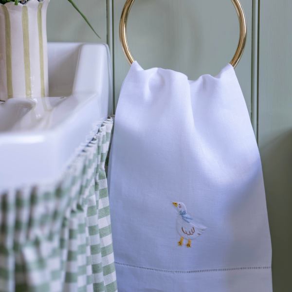 Spring Goose Embroidered Hand Towel