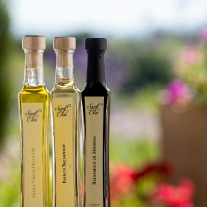 Hamper size, 40ml bottles of Sant'Elia Balsamico di Modena, Bianco Balsamico or Extra Virgin Olive Oil