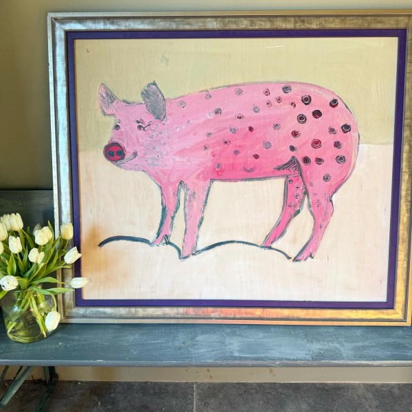 Dotty the Pig Oil on Board