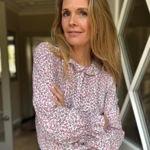 Penelope cotton floral shirt with Peter Pan Collar