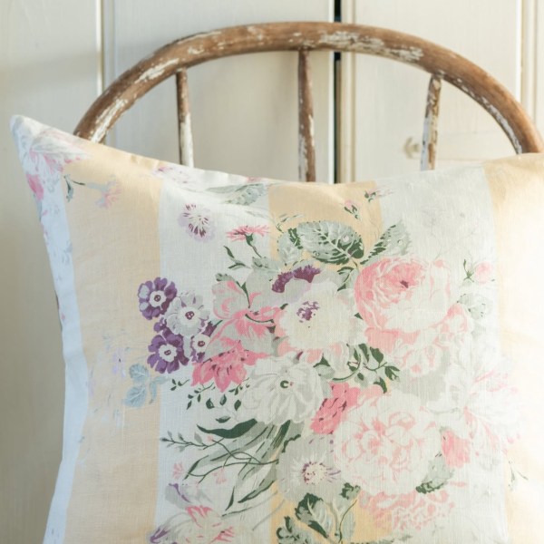 Constance striped cushion in yellow, also available in other colours