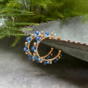 Cornflower & Royal Blue Mini+ Bobble Hoop Earrings