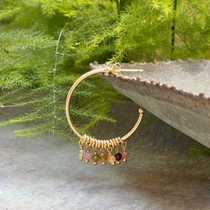 Berry 7-Bead Midi Hoops