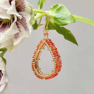 Carnelian Capri Teardrop Earrings
