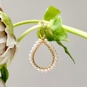 Freshwater Pearl Teardrops On Mini Hoops