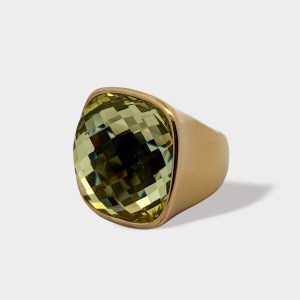 GIANT DISCO RING - LIME & GOLD