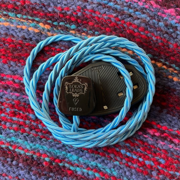 Forget Me Not 3m / 2-way socket - Lola's Leads Fabric Extension Cable