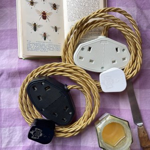 Honey 3m / 2-way socket - Lola's Leads Fabric Extension Cables