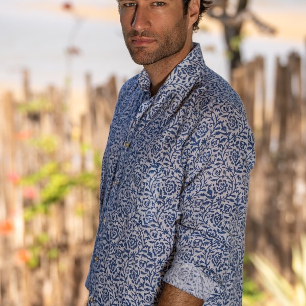 Levanzo Hand Block Printed 100% Linen Shirt