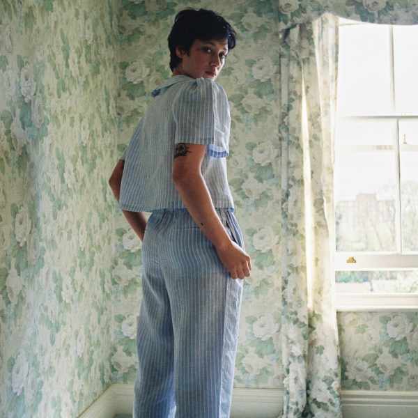 ma lin baby blue stripe linen trousers