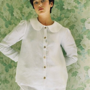 Claudine linen blouse white