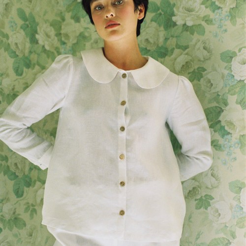 Claudine linen blouse white