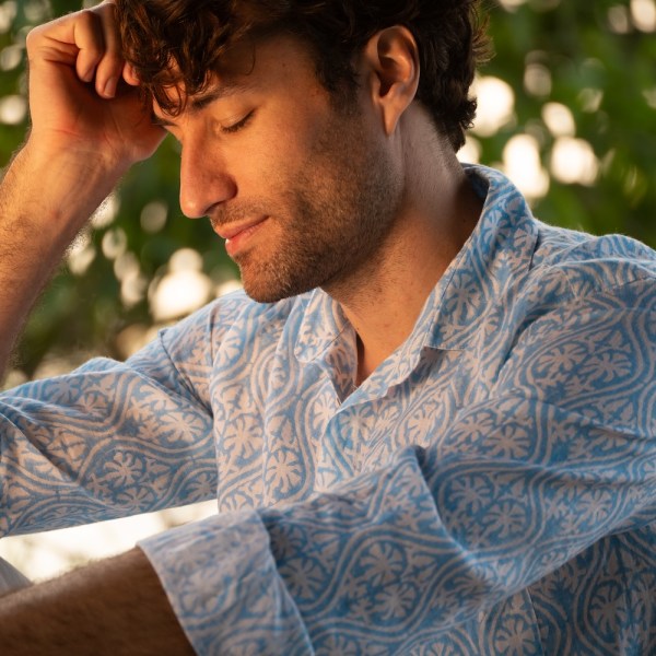Nassau Hand Block Printed 100% Linen Shirt