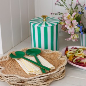 Green stripe Storage Jar