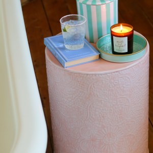 Light Pink Enamel Stool