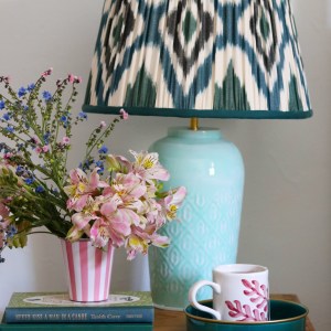 Light Blue Embossed Lamp