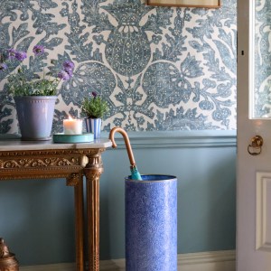 Indigo Enamel Umbrella Stand