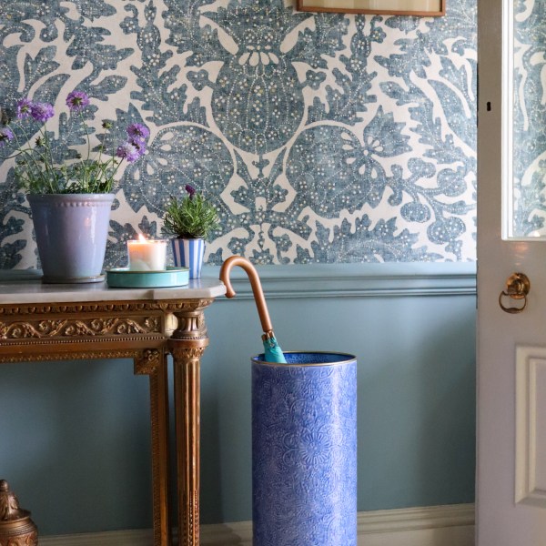 Indigo Enamel Umbrella Stand