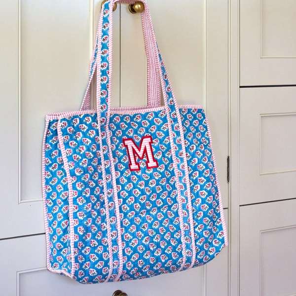 Teal Ditsy Tote Bag