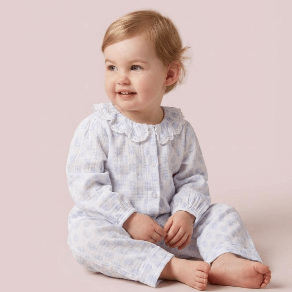 Cotton Muslin Block Print Iris PJS