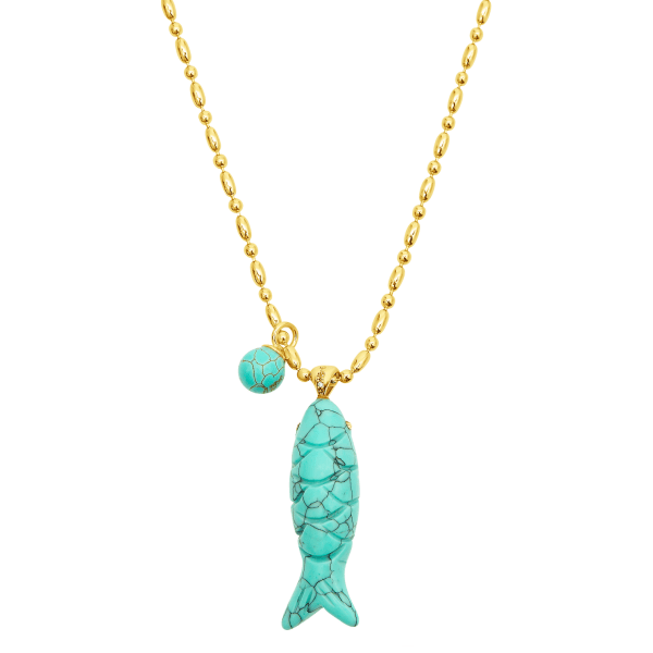Happy Fish Turquoise Necklace