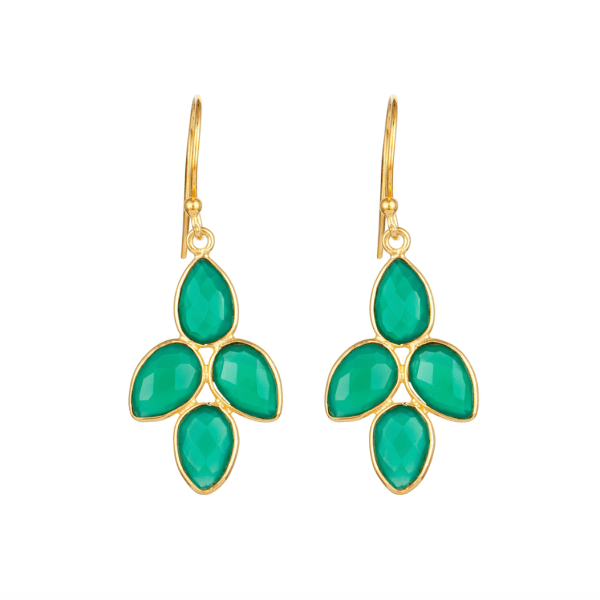 Skyla Earrings - Green Onyx