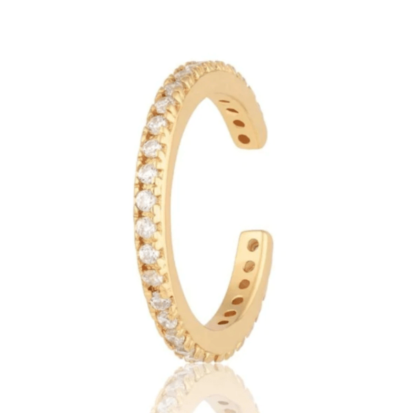 Gold Plated Ear Cuff with Clear Stones