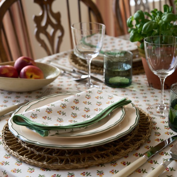 Green Scallop Yellow Ditsy Napkins