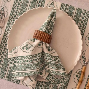 First Bloom Linen Placemats Emerald Green (Set of 4)