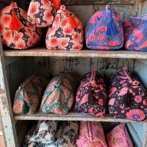 Pretty Block Print Cosmetics Bags