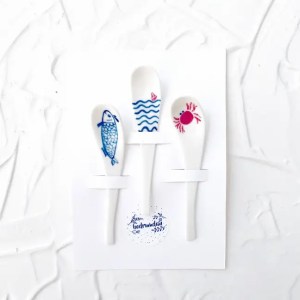 Set of three Limoges Porcelain Spoons