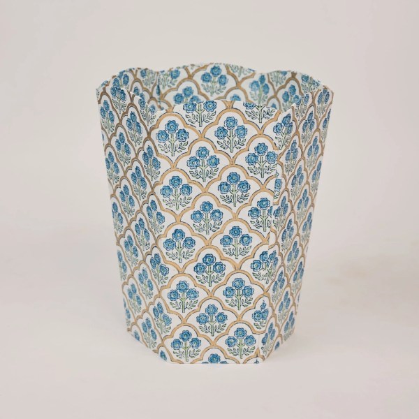 Blue Block Print Bin