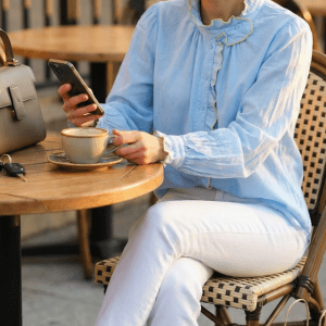 Gigi Blouse - yellow trim