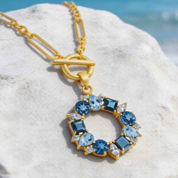 Blue Topaz Trilogy Pendant