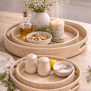 Natural Rattan Tray (set of 3)