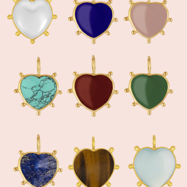 Jaipur Stone Heart Pendants
