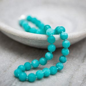 aqua jade ball necklace