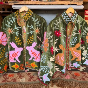 Bunny Embroidered Suzani Velvet Jacket