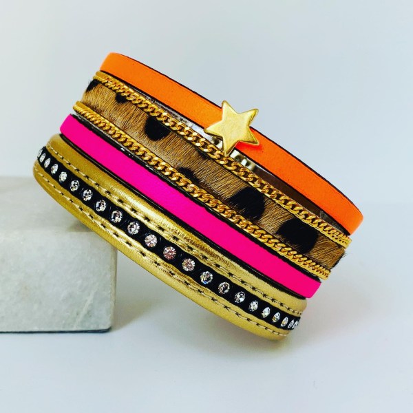 Superstar Leather Cuff Bracelet