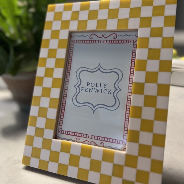 Yellow check picture frame