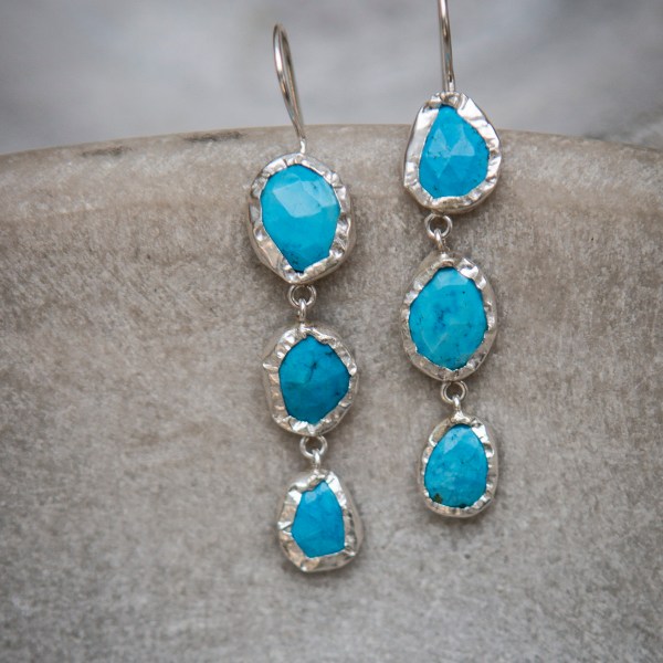 turquoise howlite drop earrings