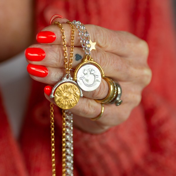 Choose Happy Spinner Necklace