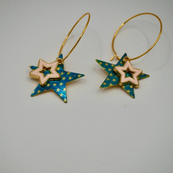 Rockstar Earrings - Turquoise/Baby Pink
