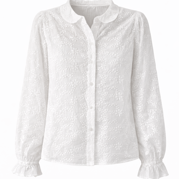 Peter Pan Textured Blouse