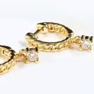Crystal Twist Gold Huggies