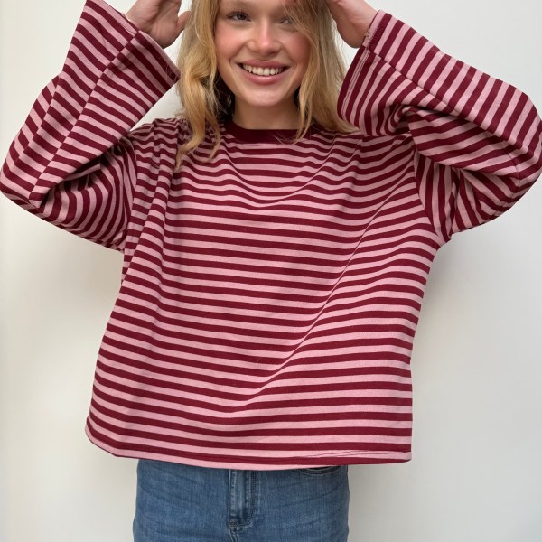 Anna Crewneck -Pink/Red