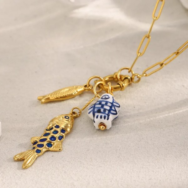 Blue Fish Necklace