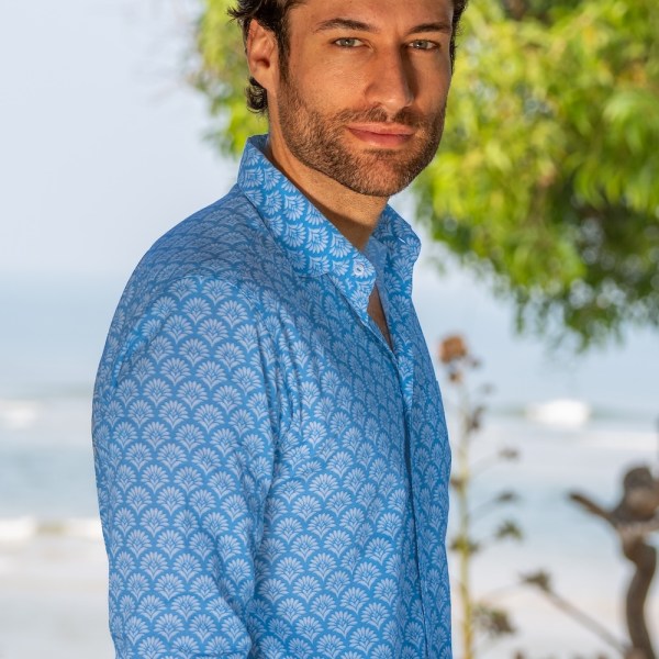 Martinique Hand Block Printed Cotton Shirt