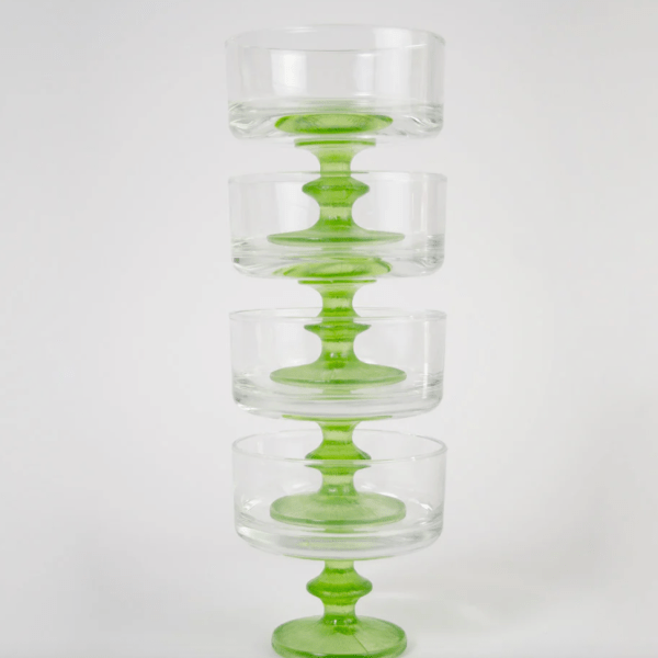Bottle Green Vintage Dessert Dishes